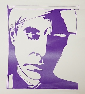 Andy Warhol (American, 1928-1987), Pure Evil 3, screen print in purple, signed in pencil, limited edition 38/50, unframed, 33 x 23cm. Condition - good